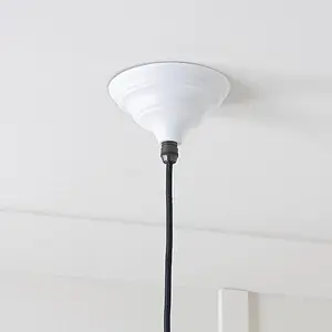 White Gloss Brindley Pendant in Flock