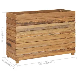 Berkfield Raised Bed 100x40x72 cm Recycled Teak and Steel