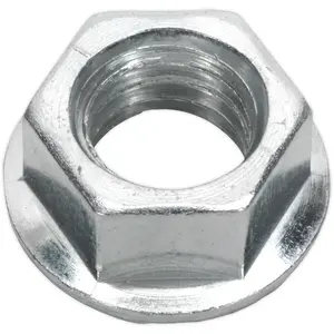 Pack of 100 M10 Zinc Plated Serrated Flange Nuts - 1.5mm Pitch DIN 6923 for Secure Fastening