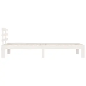 Berkfield Bed Frame White Solid Wood 90x190 cm Single