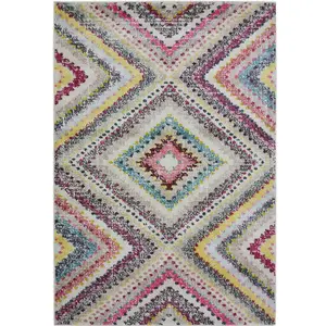 Villa Collection Diamond Design Rug in Multicolour