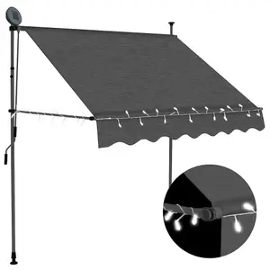 Berkfield Manual Retractable Awning with LED 100 cm Anthracite