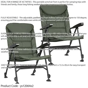 2 Pack Adjustable Water Resistant Fishing Chairs for Outdoor Comfort