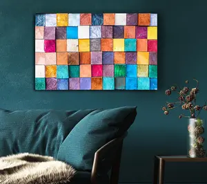 Textures Squares And Shadows Canvas Print Wall Art - Medium 20 x 32 Inches