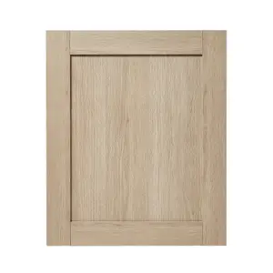 GoodHome Alpinia Matt light oak effect Shaker Highline Cabinet door (W)600mm (H)715mm (T)18mm