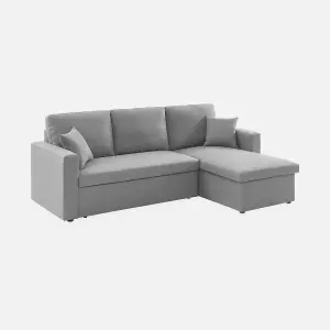 sweeek. 3-seater reversible corner sofa bed with storage Ida Light Grey 219x84x68 cm