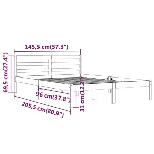 Berkfield Day Bed Solid Wood Pine 140x200 cm Double White