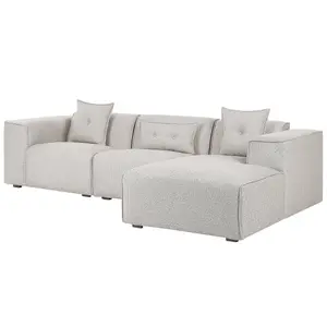 Corner Sofa DOLVA Light Beige Fabric Left Hand