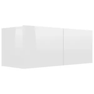 Berkfield 3 Piece TV Cabinet Set High Gloss White Engineered Wood