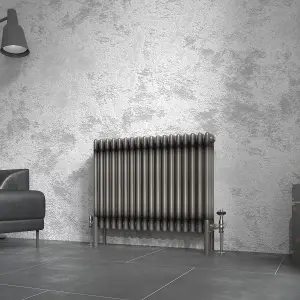 Right Radiators 600x830 mm Horizontal Traditional 4 Column Cast Iron Style Radiator Raw Metal