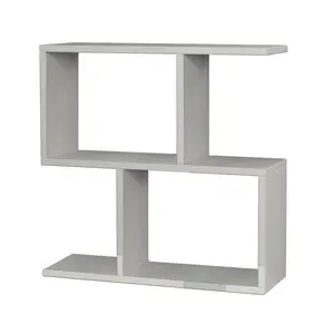 Barbara Side Table Modern 2-Tier Design with Storage Compartments White