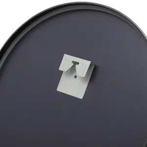 Oval Metal Wall Mirror Black