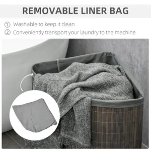 Fabric Laundry Hamper with Handles Grey