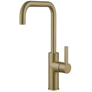 Francis Jeroni Horizontal Spout One Handle Antique Brass Cold Open Mono Kitchen Mixer Tap