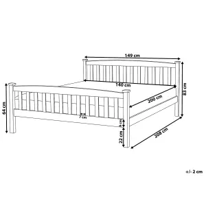 Wooden EU Double Size Bed White GIVERNY