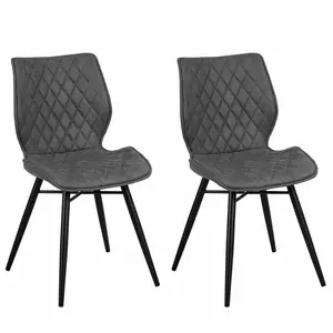 Mahaffie Upholstered Dining Chair (Set of 2) Grey