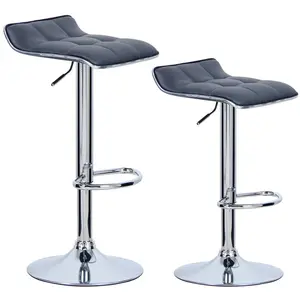 Chrome Plated Steel Bar Stool (Set of 2) Grey