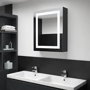 Berkfield LED Bathroom Mirror Cabinet 50x13x70 cm