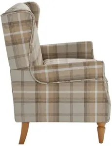 Dunelm Oswald Small 2 Seater Sofa, Country, Natural Oswald Wingback, Textured Weave Fabric