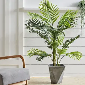 Artificial Bamboo Palm Tree Fake Plant House Plant in Black Pot 130 cm