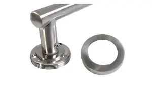 Door Handles T Bar Straight Lever on Rose Latch PACK - Satin 125mm