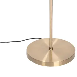 First Choice Lighting Antique Brass Floor Lamp with Cream Shade