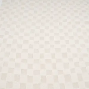 Cream Beige Checkered Velvety Soft Rug 160x230cm