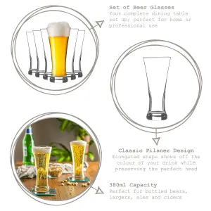 Rink Drink Pilsner Glasses - 380ml - Pack of 12