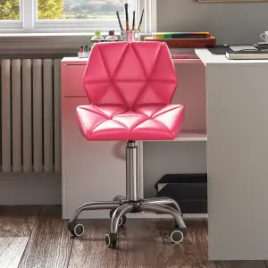 Vida Designs Geo Pink Office Swivel Chair PU Faux Leather