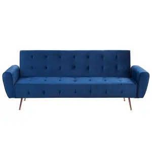 Sofa Bed SELNES Navy Blue Velvet