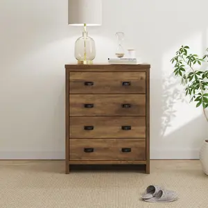 GFW Boston 4 Drawer Chest of Drawers Knotty Oak