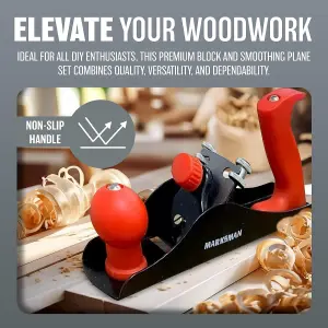 2Pc Lightweight Wood Plane Set Tool Smoothing Woodwork Professional Carving Tool