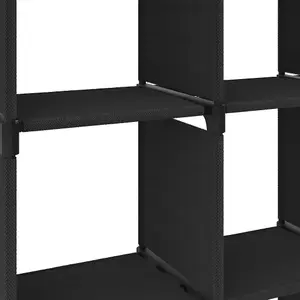 Berkfield 15-Cube Display Shelf Black 103x30x175.5 cm Fabric