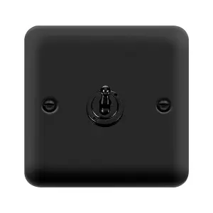 Curved Matt Black 1 Gang 2 Way 10AX Toggle Light Switch - SE Home