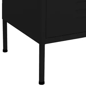 Berkfield Storage Cabinet Black 80x35x101.5 cm Steel