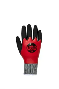 Traffi TG1072 Cut A Thermal Waterproof Nitrile Full Dip Glove Pack of 10  Size 8