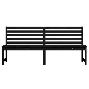 Berkfield Garden Bench Black 201.5 cm Solid Wood Pine