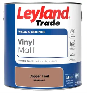 Leyland Trade Vinyl Matt Walls & Ceilings Emulsion Paint Copper Trail (PPG1066-5) 2.5L