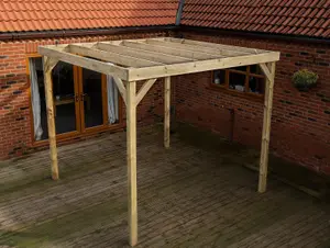 Box pergola, wooden diy kit , 2.4m x 3.6m (Rustic brown finish)