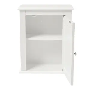 Wall-Mounted 1-door Modern White Wooden Storage Bathroom Cabinet