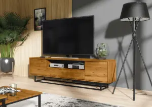 Rift Loft TV Unit 200cm Industrial Dark Oak - Creative Furniture