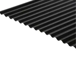 PACK OF 20 (Total 20 Units) - 0.5mm Metal Corrugated Roof Sheet (13/3 Profile) (BS18B25) - Black - 990mm (W) x 3660mm (L)