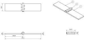 2 Pack Solid Drawn Steel Butt Hinge Extra Heavy Duty Industrial 50x240mm