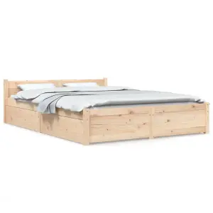 Berkfield Bed Frame with Drawers 150x200 cm 5FT King Size