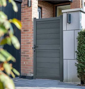 Aluminium Pedestrian Garden Gate with Composite Infills 1200x1800mm Grey