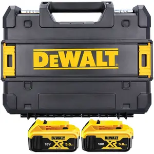 Dewalt DCB184 5.0ah 18v XR Lithium Ion Battery Twin Pack + Tstak Drill Case