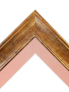 Scandi Gold Frame with Pink Mount for Image Size 6 x 4 Inch