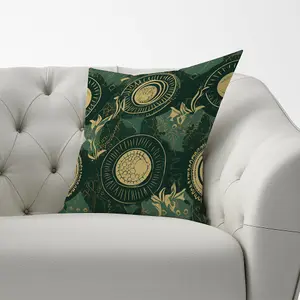 Abstract Green Gold Moon Pattern Cushions 60cm x 60cm