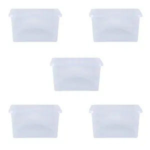 Wham Crystal 37L Medium Under Bed Plastic Storage Boxes With Lids - Pack of 5. Clear, Strong  Made in UK Clear