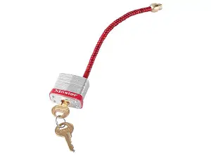 Master Lock Lockout Padlock With Flexible Braided Steel Cable Shackle